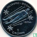 Isle of Man 1 crown 2014 (colourless) "2014 Winter Olympics in Sochi - Luge" - Image 2