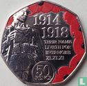 Man 50 pence 2018 (gekleurd) "Centenary of the end of World War I" - Afbeelding 2