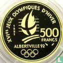 Frankrijk 500 francs 1991 (PROOF) "1992 Olympics - Ski jump" - Afbeelding 1