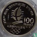 Frankrijk 100 francs 1991 (PROOF) "1992 Olympics - Albertville - Cross country skiing" - Afbeelding 1