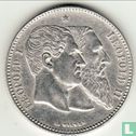 België 2 francs 1880 "50th anniversary Kingdom of Belgium" - Afbeelding 2