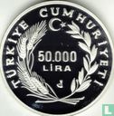 Turkey 50.000 lira 1994 (PROOF) "Bald ibis" - Image 1