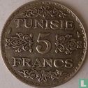 Tunesië 5 francs 1936 (AH1355) - Afbeelding 2
