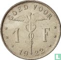 Belgium 1 franc 1922 (NLD) - Image 1