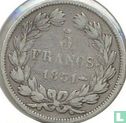 France 5 francs 1831 (Relief text - Laureate head - BB) - Image 1