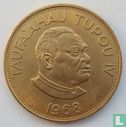 Tonga 2 pa'anga 1968 (gold plated copper-nickel - with countermark COMMONWEALTH MEMBER 1970) - Image 1