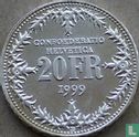 Schweiz 20 Franc 1999 "150th anniversary Swiss Postal Service" - Bild 1