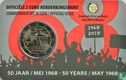 België 2 euro 2018 (coincard - NLD) "50 years Student Revolt of May 1968" - Afbeelding 1