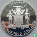 Jamaica 100 dollars 1986 (PROOF) "Football World Cup in Mexico" - Image 2