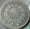 France 2 francs 1871 (small K - with legend) - Image 1