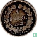Frankrijk 1 franc 1833 (M) - Afbeelding 1