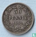 Finland 50 penniä 1892 "staart leeuw" - Afbeelding 1