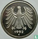 Duitsland 5 mark 1992 (PROOF - G) - Afbeelding 1