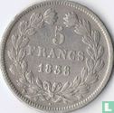 Frankrijk 5 francs 1838 (MA) - Afbeelding 1