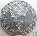 France ¼ ecu 1643 (LOUIS XIII - A - crowned escutcheon - point) - Image 1