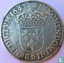 France ¼ ecu 1643 (D - crowned escutcheon) - Image 1