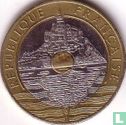 France 20 francs 1992 (4 milled bands - open V) - Image 2