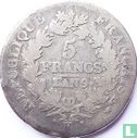 France 5 francs AN 9 (K) - Image 1