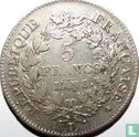 France 5 francs AN 8 (L) - Image 1
