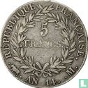 Frankrijk 5 francs AN 14 (M) - Afbeelding 1