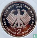 Duitsland 2 mark 1991 (PROOF - D - Ludwig Erhard) - Afbeelding 1