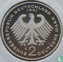 Duitsland 2 mark 1991 (PROOF - G - Ludwig Erhard) - Afbeelding 1