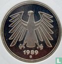 Germany 5 mark 1989 (PROOF - G) - Image 1
