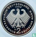 Duitsland 2 mark 1992 (PROOF - D - Franz Joseph Strauss) - Afbeelding 1