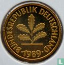 Duitsland 5 pfennig 1989 (PROOF - F) - Afbeelding 1
