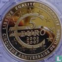 France 5 euro 2007 (PROOF - gold 920 ‰) "5th anniversary of the euro" - Image 2