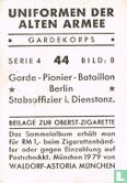 Garde-Pionier-Bataillon * Berlin * Stabsoffizier i. Dienstanz. - Afbeelding 2