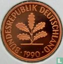 Germany 2 pfennig 1990 (PROOF - G) - Image 1