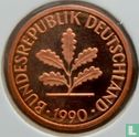 Duitsland 1 pfennig 1990 (PROOF - F) - Afbeelding 1