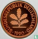 Duitsland 2 pfennig 1990 (PROOF - F) - Afbeelding 1
