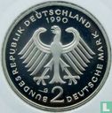 Germany 2 mark 1990 (PROOF - G - Ludwig Erhard) - Image 1