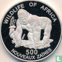 Zaire 500 nouveaux zaïres 1996 (PROOF) "Wildlife of Africa - Gorilla" - Image 2