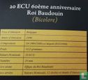 Belgien 20 Ecu 1990 (PP) "60th birthday of King Baudouin" - Bild 3
