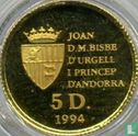 Andorra 5 diners 1994 (PROOF) "Red squirrel" - Afbeelding 1