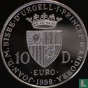 Andorra 10 diners 1998 (PROOF) "Europa driving a chariot" - Afbeelding 1