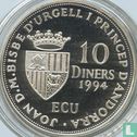 Andorra 10 diners 1994 (PROOF) "Admission to the United Nations in 1993" - Afbeelding 1