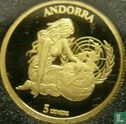 Andorra 5 diners 2004 (PROOF) "Andorran membership in the United Nations" - Afbeelding 2