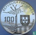 Portugal 100 escudos 1990 (zilver) "100th anniversary Death of Camilo Castelo Branco" - Afbeelding 1