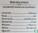 Somalia 100 shillings 2019 (coloured) "Elephant" - Image 3