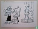 Suske en Wiske door Luc Morjaeu - Originele tekening in inkt - Wiske - Artistieke opleiding - Losbladig - (2005) - Afbeelding 1