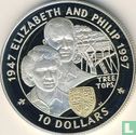 Fiji 10 dollars 1997 (PROOF) "50th Wedding Anniversary of Elizabeth and Philip" - Image 2