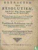 Extracten uyt de Resolutien van de Ed. Mog. Heeren Staten 's Lands van Utrecht - Image 1