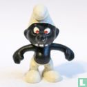 Woedende Zwarte Smurf (rode ogen/zwarte tandranden)   - Afbeelding 1