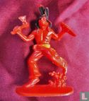 Indiaan met tomahawk en dolk (rood) - Afbeelding 1