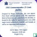 Kanada 25 Cent 1992 (PP) "125th anniversary of the Canadian Confederation - Quebec" - Bild 3