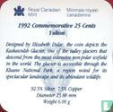 Canada 25 cents 1992 (PROOF) "125th anniversary of the Canadian Confederation - Yukon" - Afbeelding 3